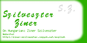szilveszter ziner business card